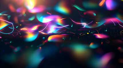 Poster - Abstract Colorful Digital Design With Neon Lights And Particles