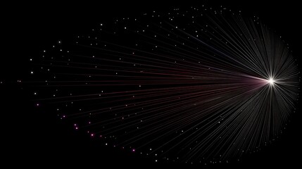 Poster - Abstract Burst of Light Streaks Illuminating the Dark Space with Sparkling Particles and Glowing Rays.