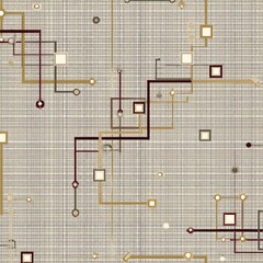 Poster - Abstract Circuitry Pattern with Interconnected Elements Neutral Background Technology Aesthetic.