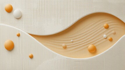 Poster - abstract background with soft ecru tones dotted design and eggshell paper texture