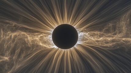Wall Mural - a celestial spectacle view is created by a dramatic solar eclipse with a bright corona and a dark sk