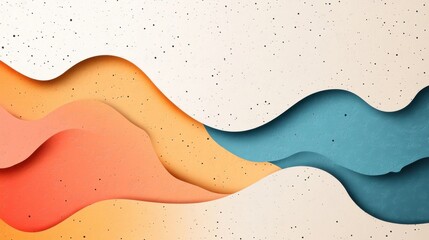 Poster - abstract background with soft ecru tones dotted design and eggshell paper texture