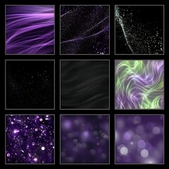 Poster - Abstract Compositions of Purple Hues and Fluid Shapes Exploring the Depths of Imagination.