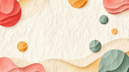 Poster - abstract background with soft ecru tones dotted design and eggshell paper texture