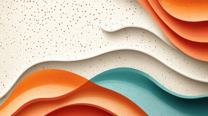 Poster - abstract background with soft ecru tones dotted design and eggshell paper texture