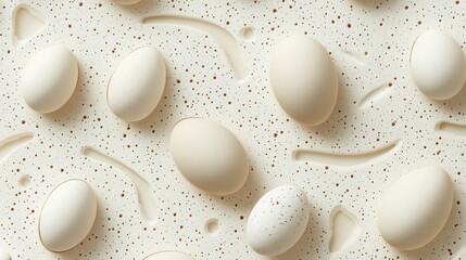 Poster - abstract background with soft ecru tones dotted design and eggshell paper texture