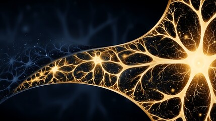 Poster - Abstract Neural Network Connectivity with Glowing Synapses and Interconnected Neuron Structures.