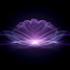 Poster - Abstract Purple Bloom with Radiant Light Effect Digital Art Illustration and Design Backdrop Concept.