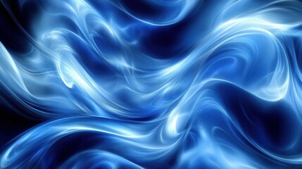 Aufkleber - Beautiful blue glowing abstract swirls creating a captivating dreamy effect