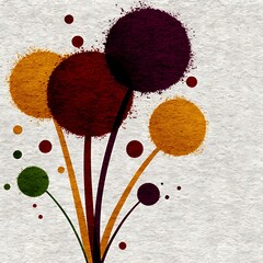 Poster - Abstract Round Shapes Composition on Textured Background Bold Color Palette and Artistic Flair.