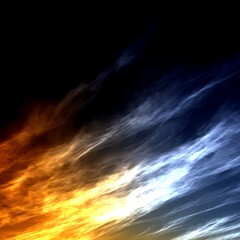 Poster - abstract sky with fire and ice contrast creating a striking visual display of duality and energy