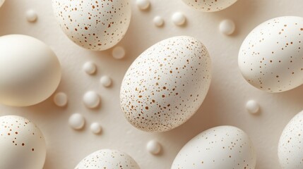 Poster - abstract background with soft ecru tones dotted design and eggshell paper texture