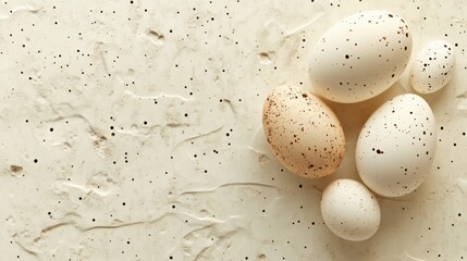 Poster - abstract background with soft ecru tones dotted design and eggshell paper texture