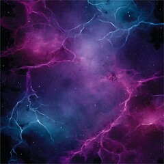 Poster - abstract universe galaxy nebula with stars and light rays in purple and blue artistic design.