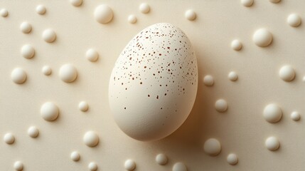 Poster - abstract background with soft ecru tones dotted design and eggshell paper texture