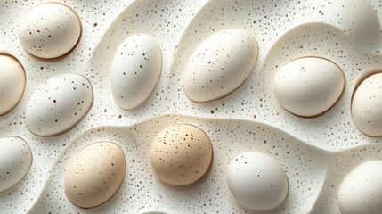 Poster - abstract background with soft ecru tones dotted design and eggshell paper texture