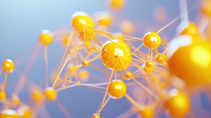 Poster - connected professionals abstract network illustrates business contacts corporate relationships strategic partnerships dynamic 3d rendering