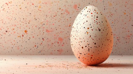 Poster - abstract background with soft ecru tones dotted design and eggshell paper texture