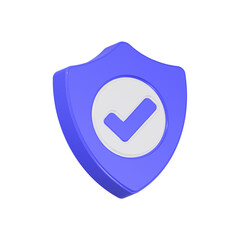 Poster - Shield checkmark secure 3d icon realistic