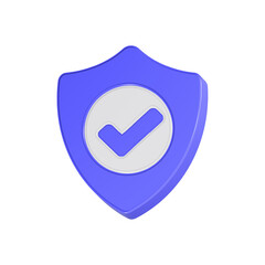 Poster - Shield checkmark secure 3d icon realistic