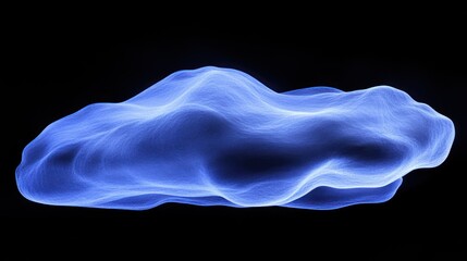 Aufkleber - Abstract blue glowing shape floating against a black background