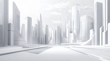 Poster - Gray line with white architecture futuristic background minimal concept vector illustration subtle design.