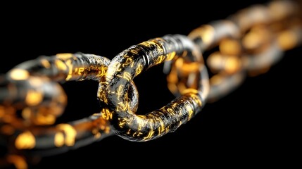 Poster - Blockchain Connection Visual Representation Chains Linked Network Data Security Encryption Technology.