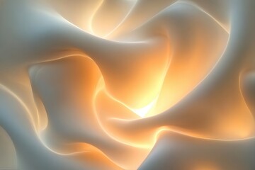 Poster - Abstract artwork featuring smooth curves and warm light illuminating soft textures