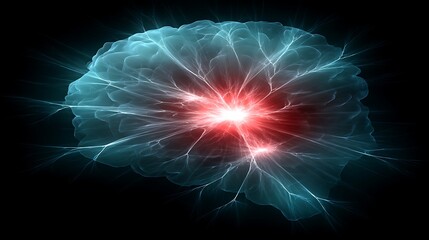 Poster - Brain Activity Digital Illustration Medical Science Research Neurology Cognitive Function Concept.