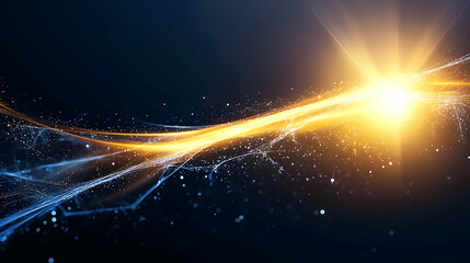 Poster - Abstract Glowing Wave Design With Light Effect