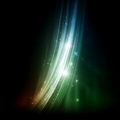 Poster - Cascading Luminous Streams of Light on Dark Backdrop Abstract Design 90characters