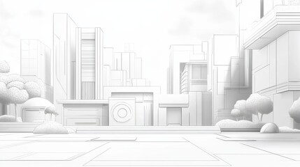 Poster - Gray line with white architecture futuristic background minimal concept vector illustration subtle design.