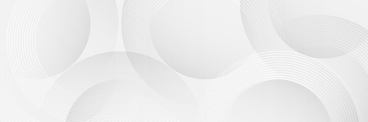 Leinwandbilder - Minimal Abstract White Background with Circular Lines