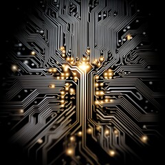  - Centralized Processing Unit Artificial Neural Network Concept Circuit Board Structure Design.