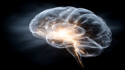 Poster - cerebral illumination nerve impulses brain activity conceptual science illustration artwork