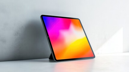 Poster - 3D brandless tablet with empty screen isolated on white background