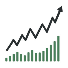 Poster - Simple Graph Cutout Illustrating Business Growth and Trends