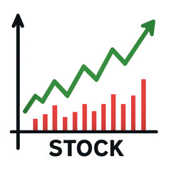 Poster - Stock Market Graph with Upward Trend and Bar Chart Elements