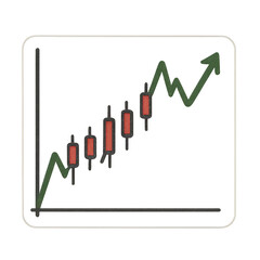Poster - Simple Stock Market Graph Cutout with Green Upward Trend