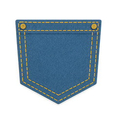 Poster - Simple Illustrated Cutout of a Denim Pocket Design for Use