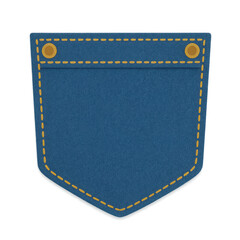 Poster - Simple Cutout Illustration of a Pocket with Stitching Details