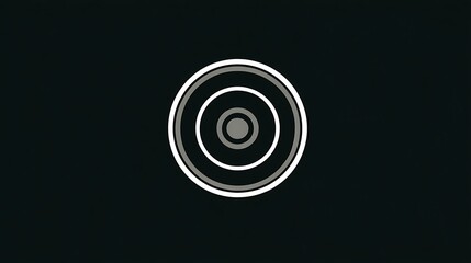 Poster - Concentric Circular Design on Dark Backdrop Geometric Artistry Minimalist Aesthetic Contemporary Style