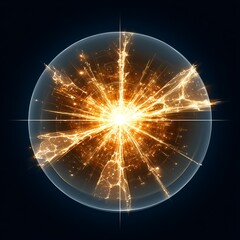 Poster - concentric radiance emanating from abstract globe showing luminous patterns and emerging energy flux