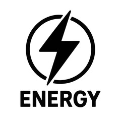 Poster - Black Energy Logo Design with Simple and Modern Aesthetic