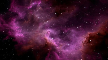 Poster - Cosmic Nebula Cloud Formation Stars and Purple Hues A Celestial Vista Across Deep Space.