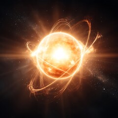 Poster - Cosmic Sphere Emission Atomic Nucleus Energy Blast in the Universe with Stellar Formation.