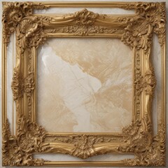 Wall Mural - antique picture frame, antique gold frame, antique gold frame with clipping path