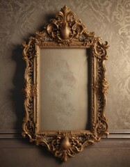 Wall Mural - Elegant vintage frames on baroque damask, ornate details ,  sophisticated,  sizes,  texture