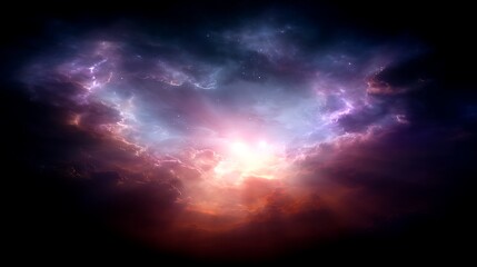 Poster - divine cosmic radiance illuminated celestial phenomenon space exploration mystical universe energy