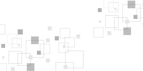 Wall Mural - Abstract white rectangle shape geometric line background. Light Silver, Gray vector pattern in square style. Abstract technology of squares concept. vector illustration background